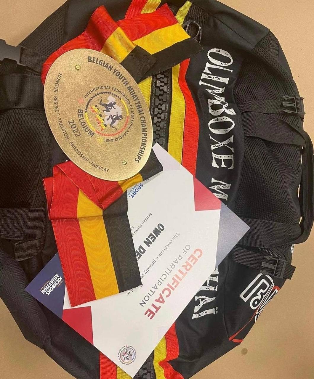 Medaille d'or des Belgian Youth Muaythai Championships 2022