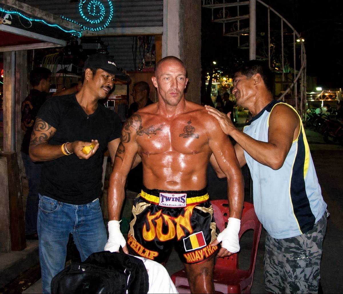 Philip Timmermans avant un combat en Thaïlande