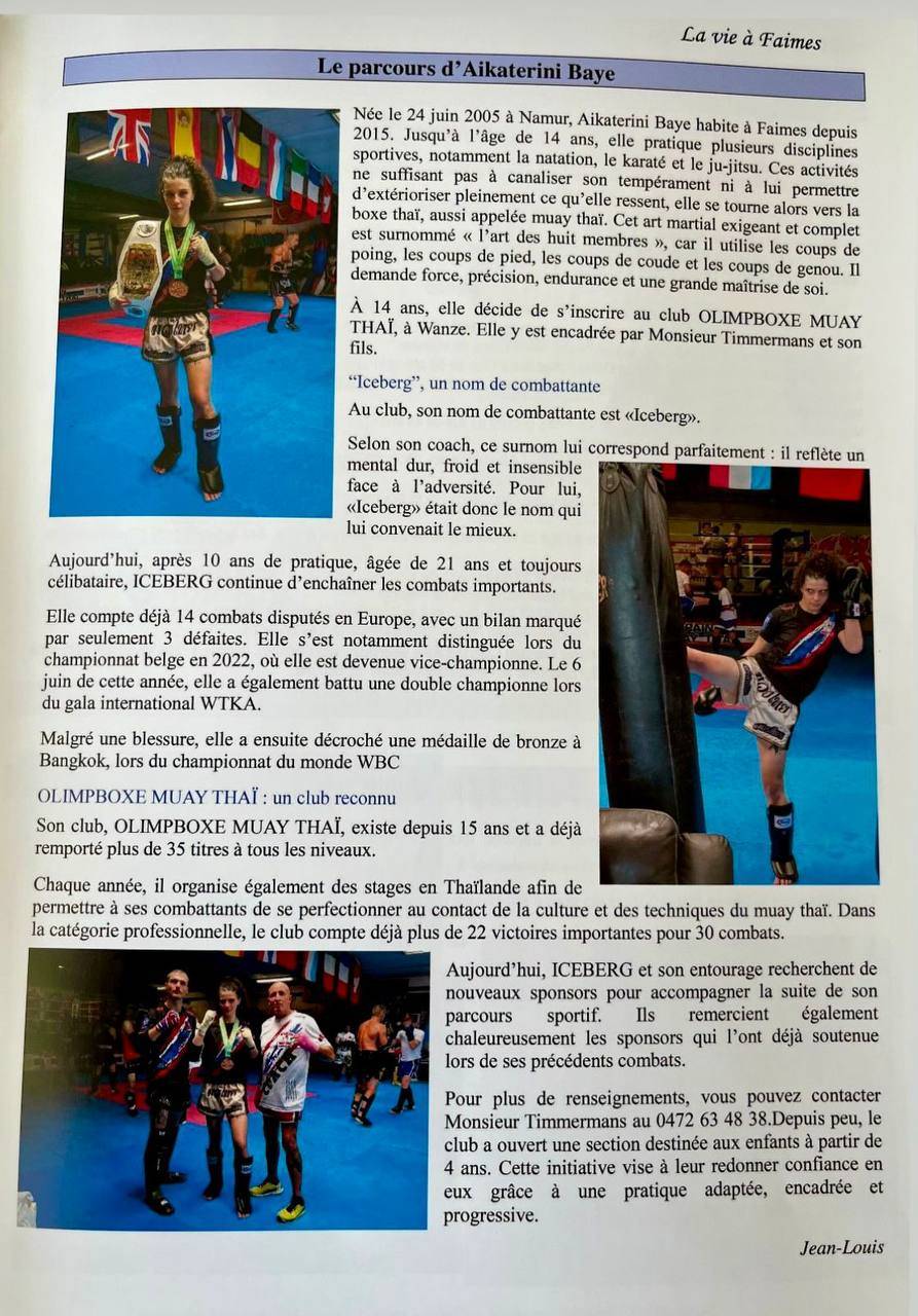 Le parcours d'Aikaterini « Iceberg » Baye