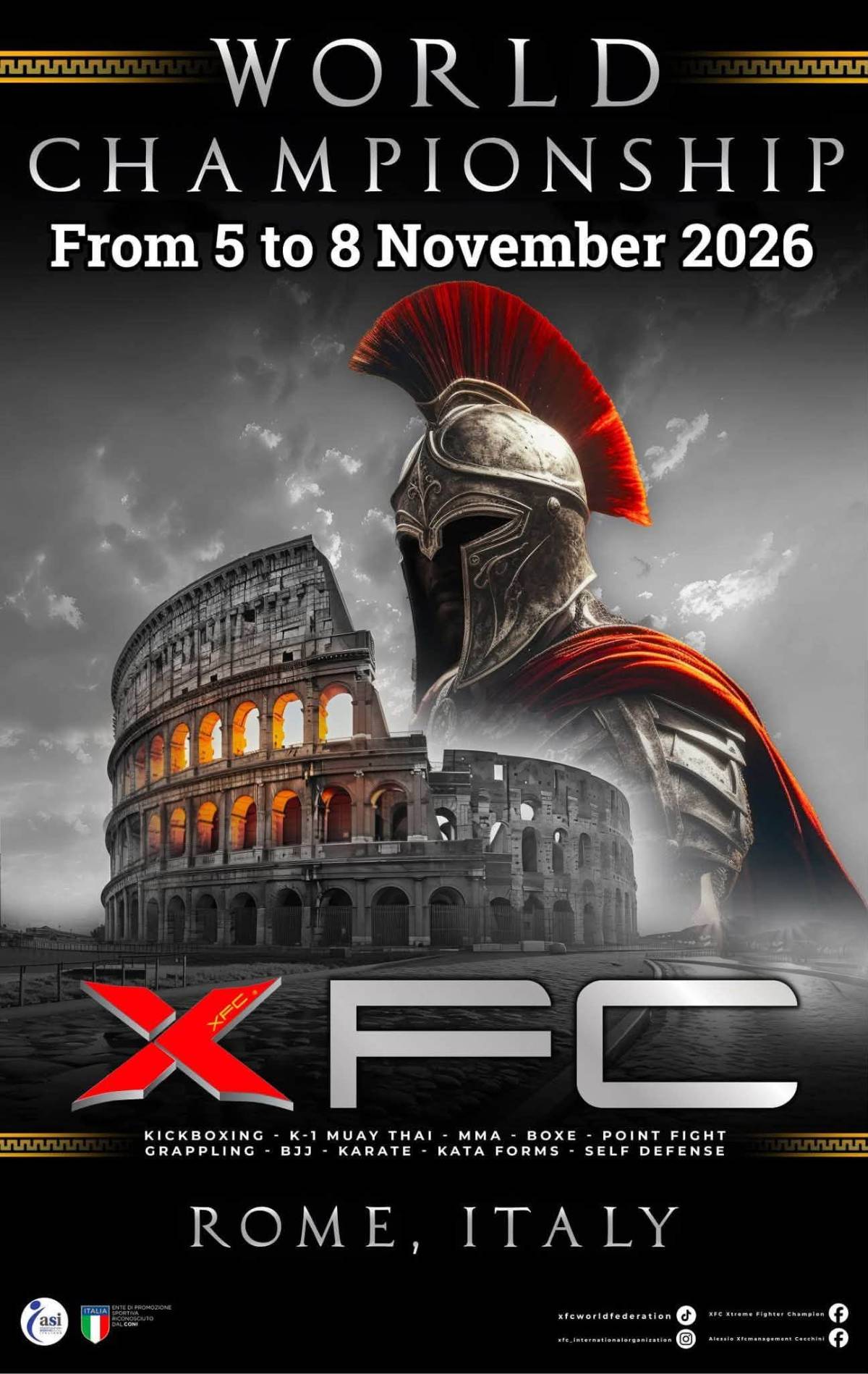 Affiche du XFC World Championship à Rome