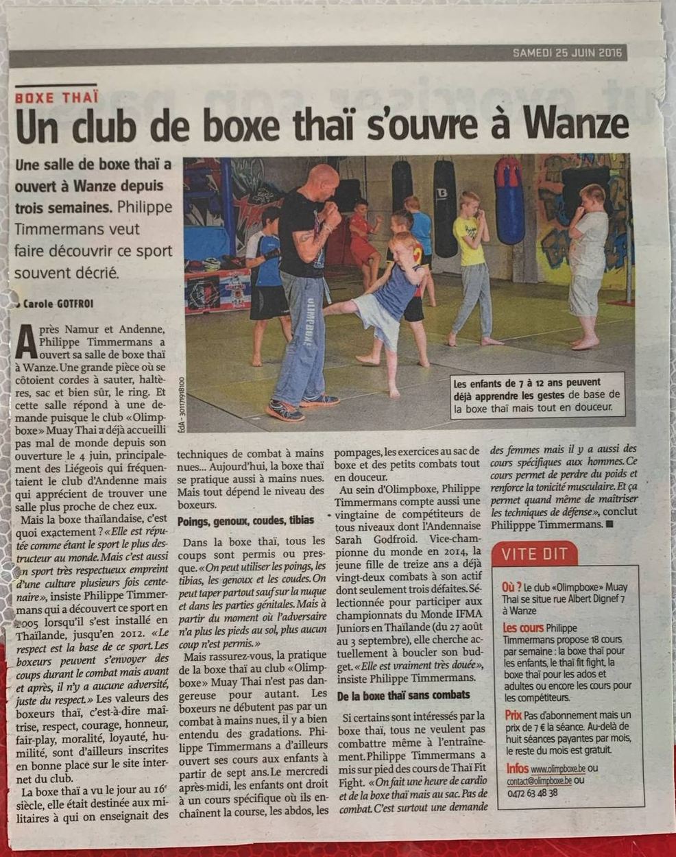 Un club de boxe thai s'ouvre a Wanze