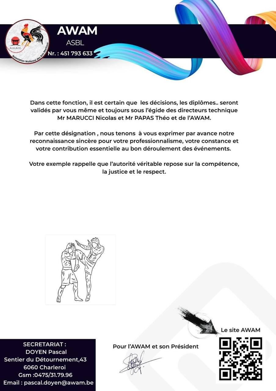 Deuxieme page de l'attestation AWAM